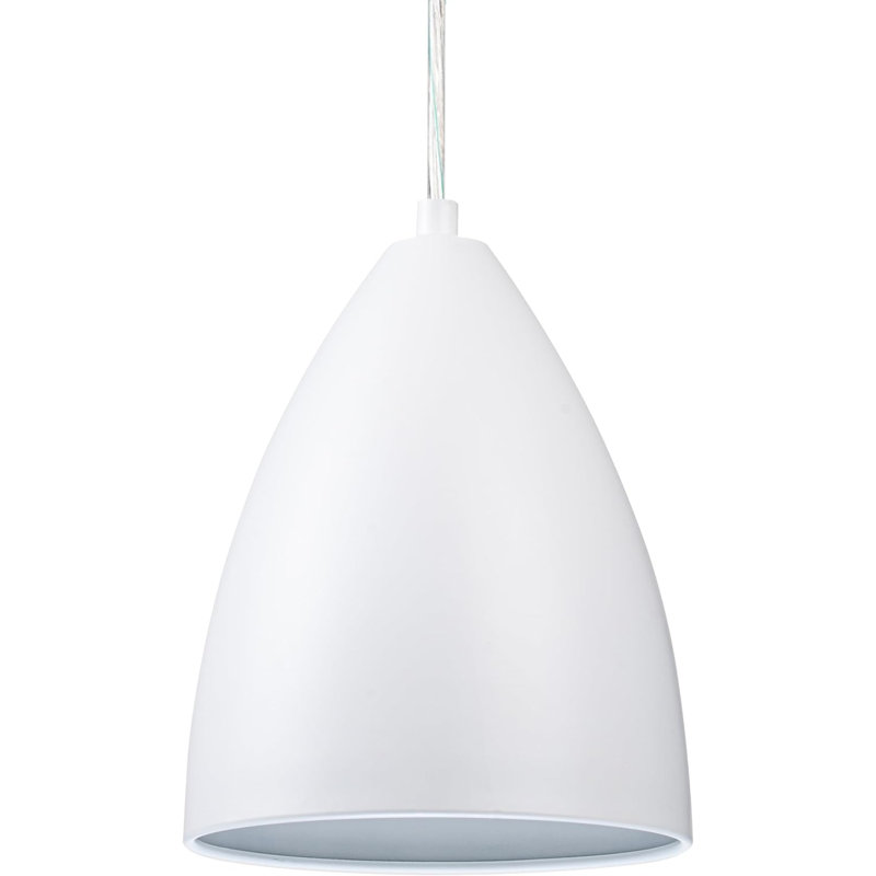 # 61175-03-1, luminaire suspendu d'intérieur 1LT réglable, intérieur en métal mat. L 7 po x H 9 po., Blanc
