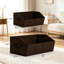 Paniers de rangement décoratifs avec poignées pour tablettes, bacs de rangement trapézoïdaux pour l'organisation, bacs de rangement pour vêtements, livres, maison, bureau, paquet de 4, brun-130551894-130551899-130551896