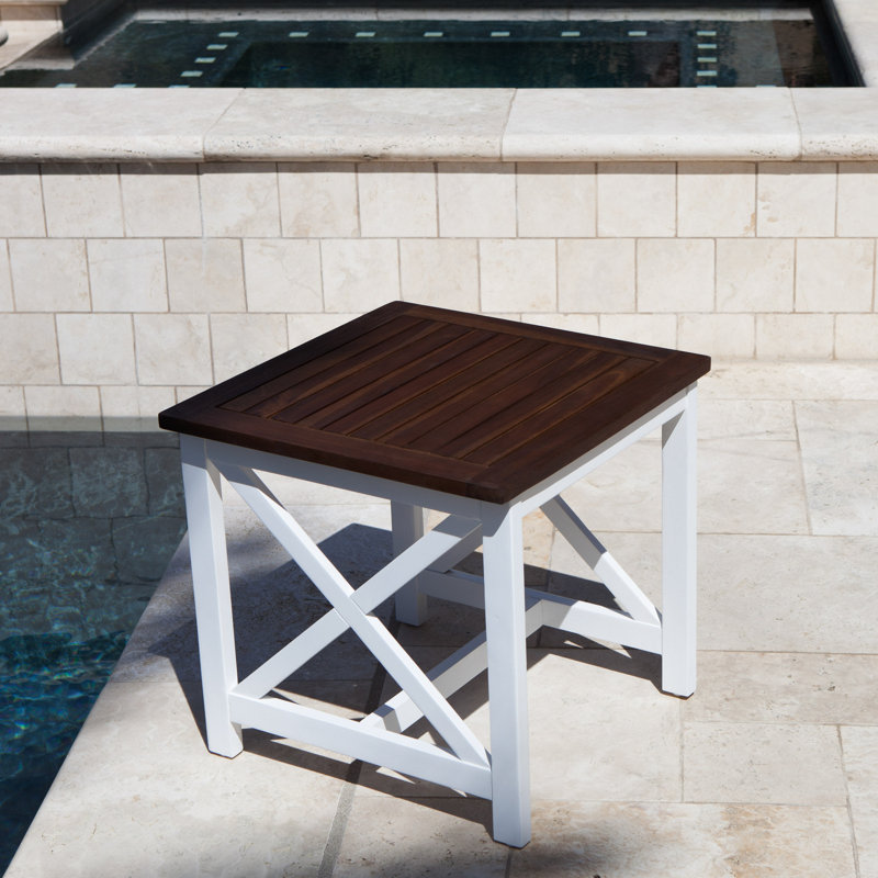 Fequiere Square Oak Outdoor Side Table
