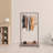 Janfried 16.5'' Solid + Manufactured Wood Adjustable Rolling Clothing Rack