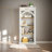 Antique 65" Tall 4 Tiers Bookshelf, Floor Standing Bookcase For Home Office, Living Room, Antique White