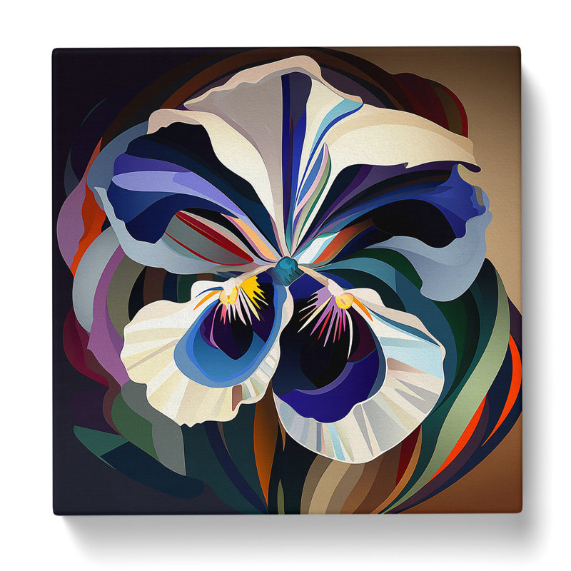Iris Flower Constructivism No.1 - Wrapped Canvas