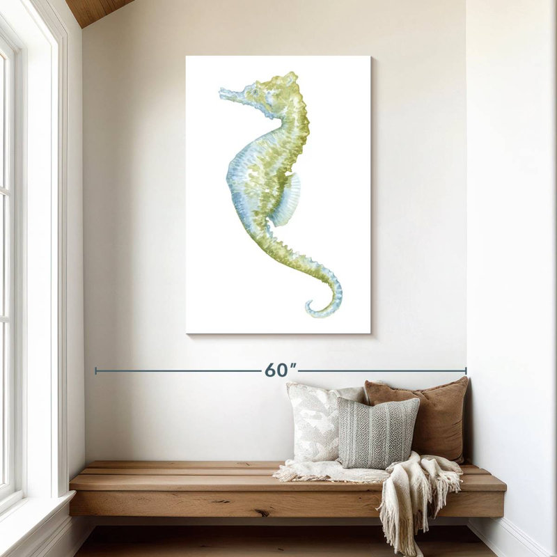 Brampt aquarelle hippocampe II, H 45 po x l 30 po