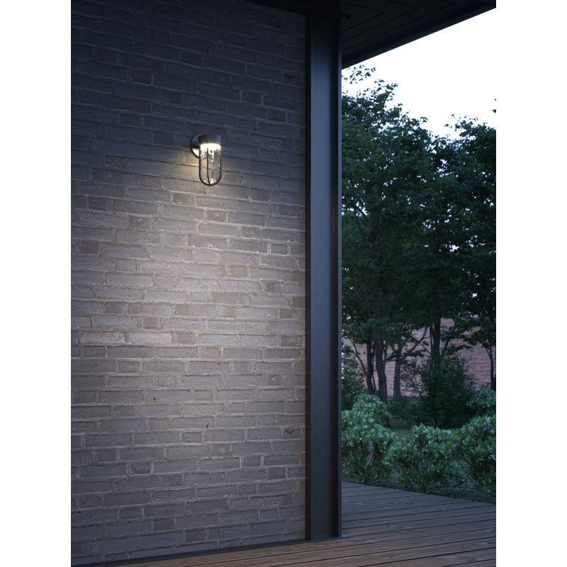 1 - Light LED Outdoor Armed Sconce, 10.625" H x 4.75" W x 6.125" D