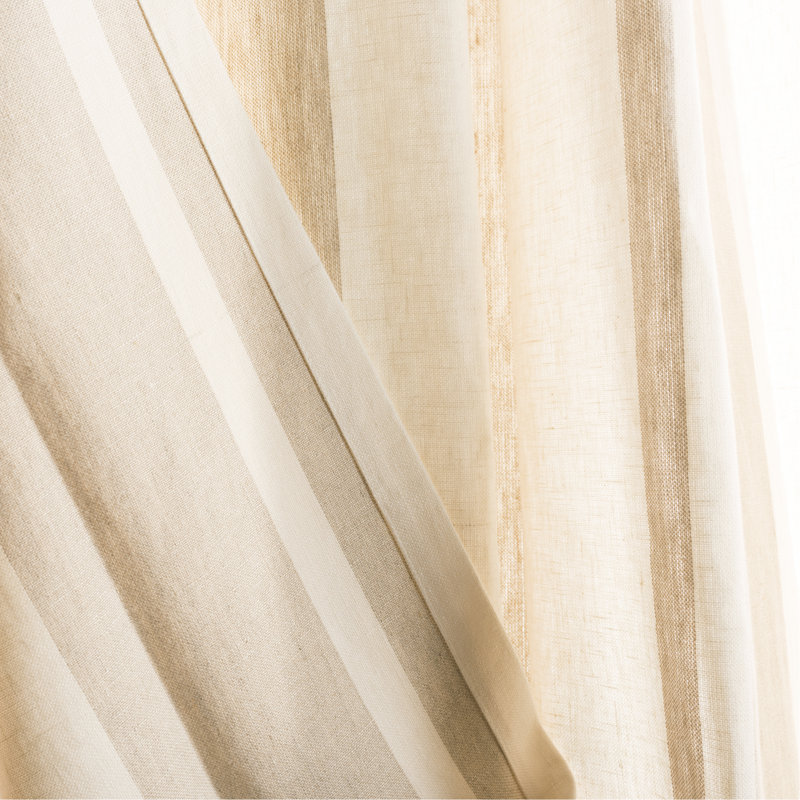 Charlotte 100% Linen Semi Sheer Curtain Single Panel, 52" W x 96" L
