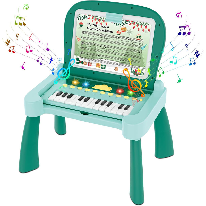 4-In-1 Touch & Learn Activity Desk, Educational Toys With Interactive Learning System Cards And Music Sheets Writing Board, Piano Learning Toys For Toddlers 1-3