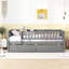 Lit de jour simple gris avec deux tiroirs - Structure en bois pour plus d'espace de rangement-1627373823-1627373822