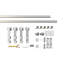 Rolling Barn Door Hardware Kit for Double Wood Doors with Routed Floor Guide