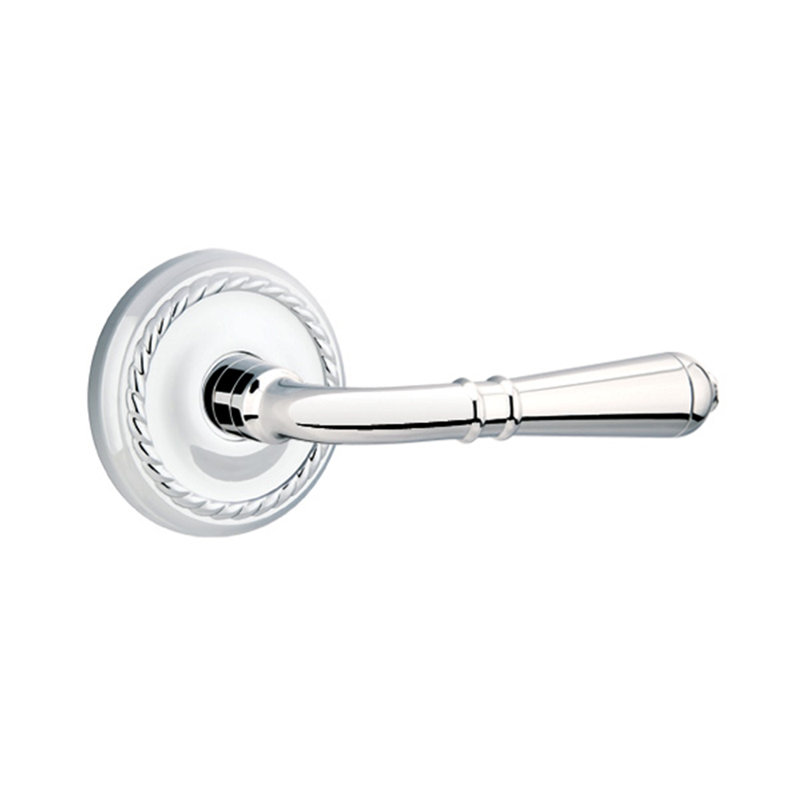 Levier de porte avec rosette Turino, Chrome brillant, Gauche