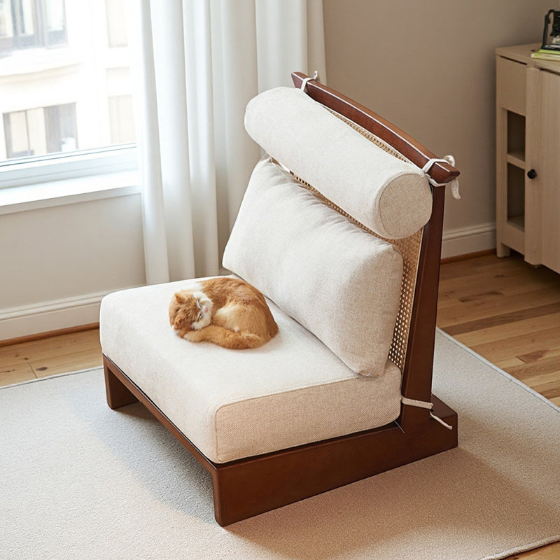 Chaise de loisirs simple en bois massif de style nordique