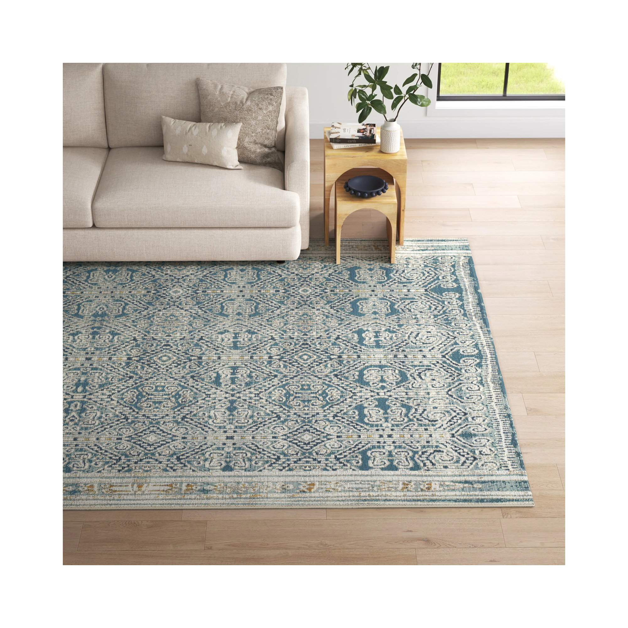 Davana Blue Indoor/Outdoor Rug, Rectangle 7'10" x 11'2"