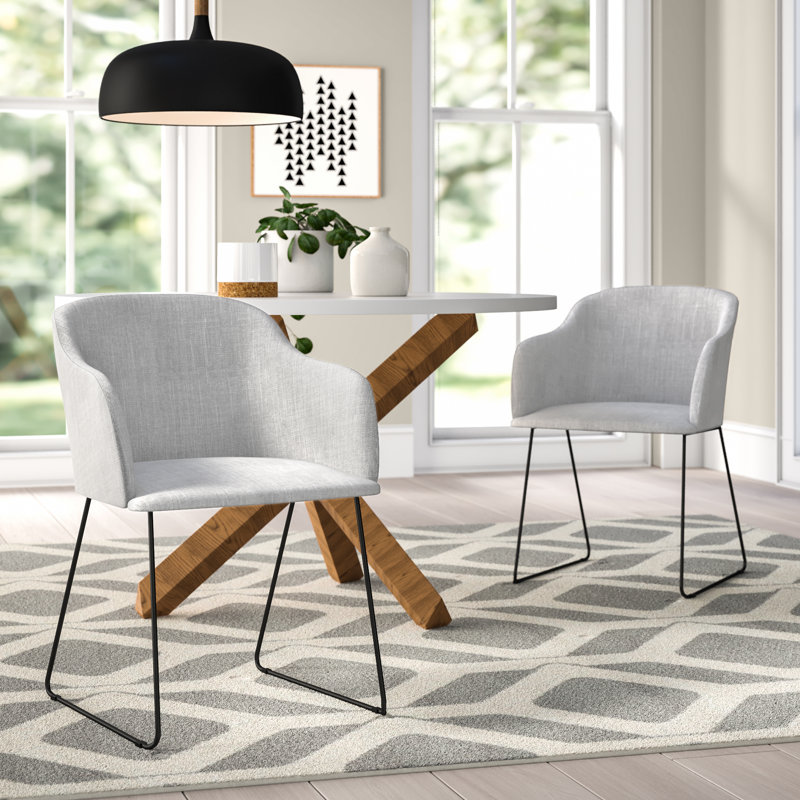 18.5'' H Upholstered Armchair, Light Gray