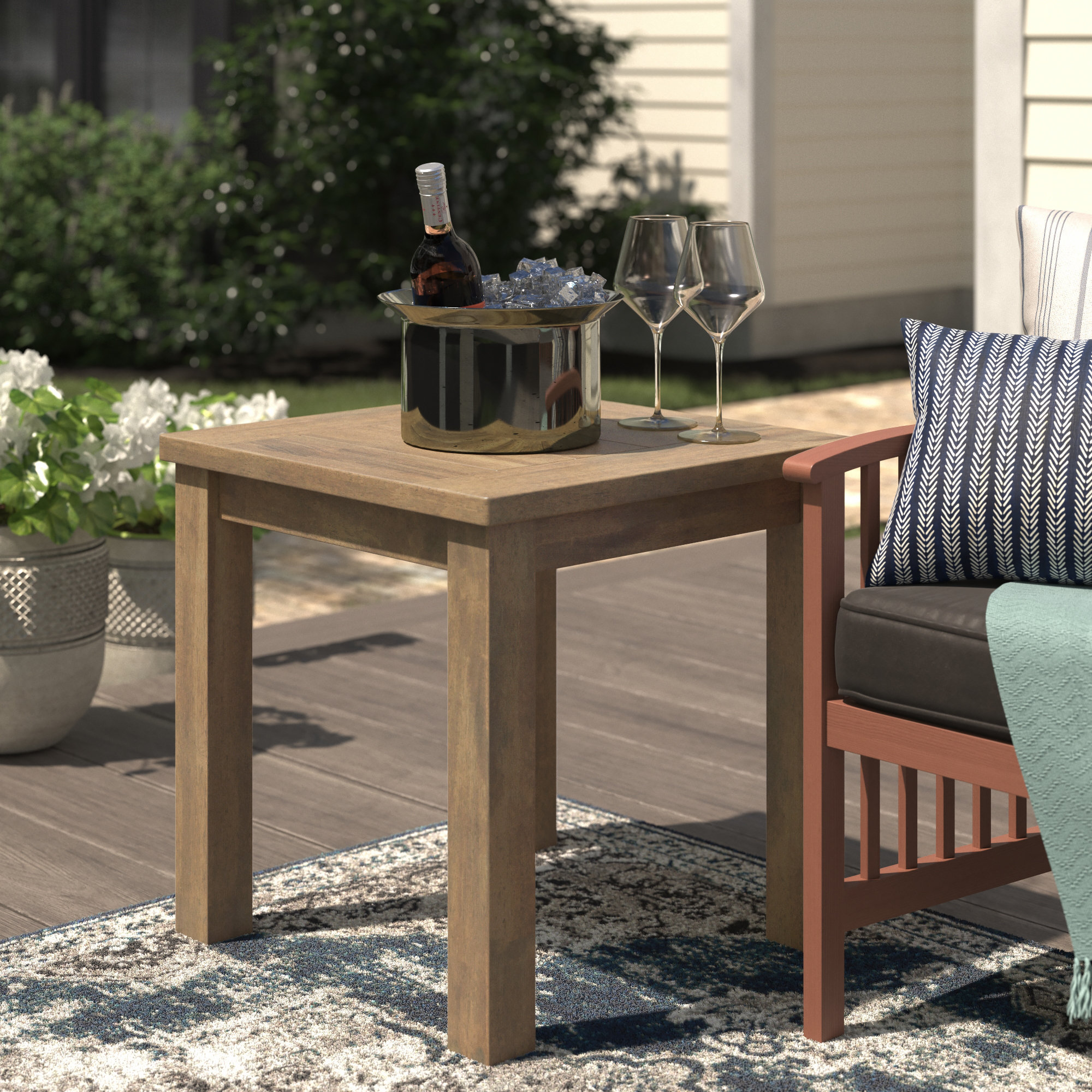 Vienna 22'' Teak Outdoor Side Table