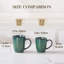 Ensemble de 4 grandes tasses à ombrage vert, 12 oz, four, grès cuit, parfait pour le café du matin-124942123-124942125