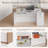 Modern Dual Reception Desk With LED Ambient Lighting - White & Oak Veneer With Warm Wood Accents-2014940501