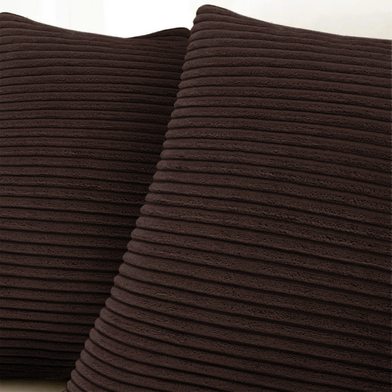 Striped Square Euro Cushion Cover, Coffee