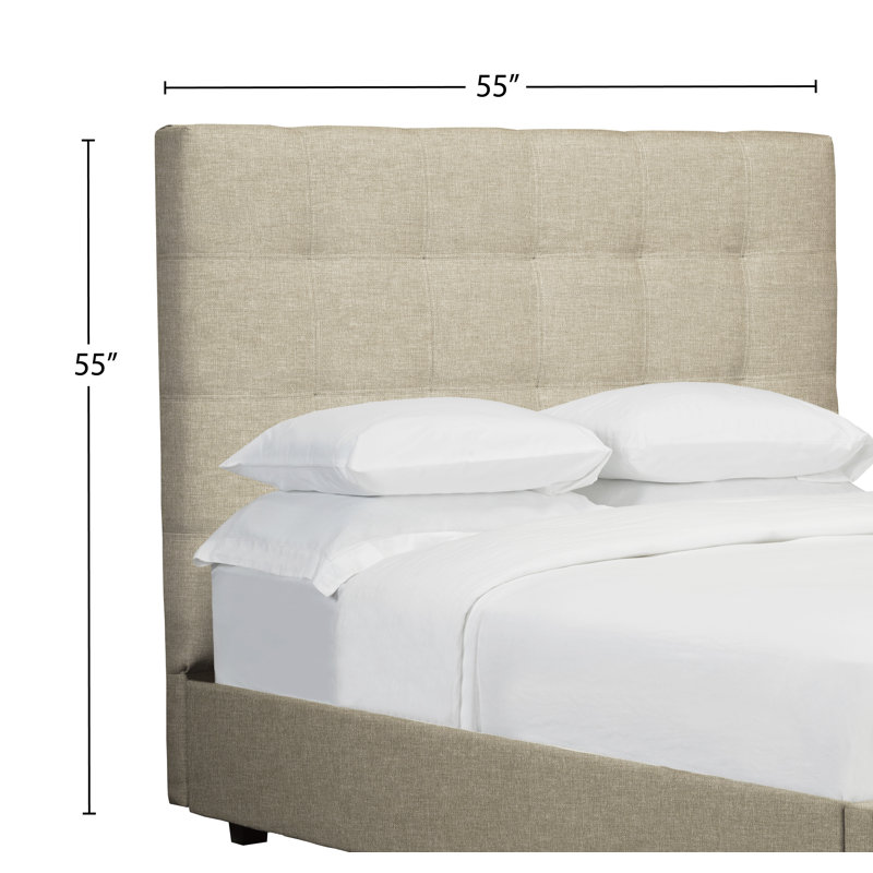 Tête de lit à panneau rembourré Haskins, Double, Lin - Beige
