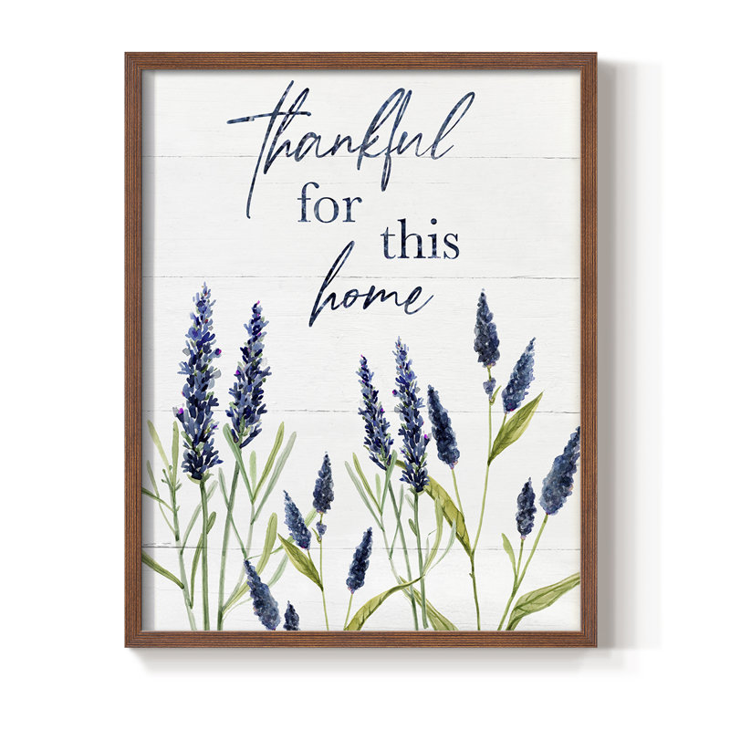 «Thankful for this Home», reproduction encadrée - bois massif