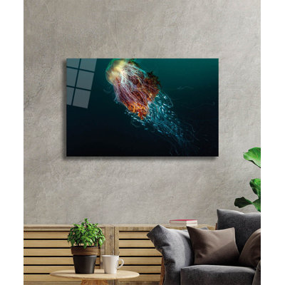 Peinture élégante en verre trempé décoratif, 27,6 po x 43,3 po | 100% verre trempé, épaisseur: 0,16 pouce | Superbe décoration intérieure pour le salon, le bureau ou la galerie | Pièce d'art unique, durable et élégante