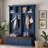 Farmhouse Hall Tree With Wood Grain Bench, Coat Rack, 2 Large Drawers And Open Storage Space