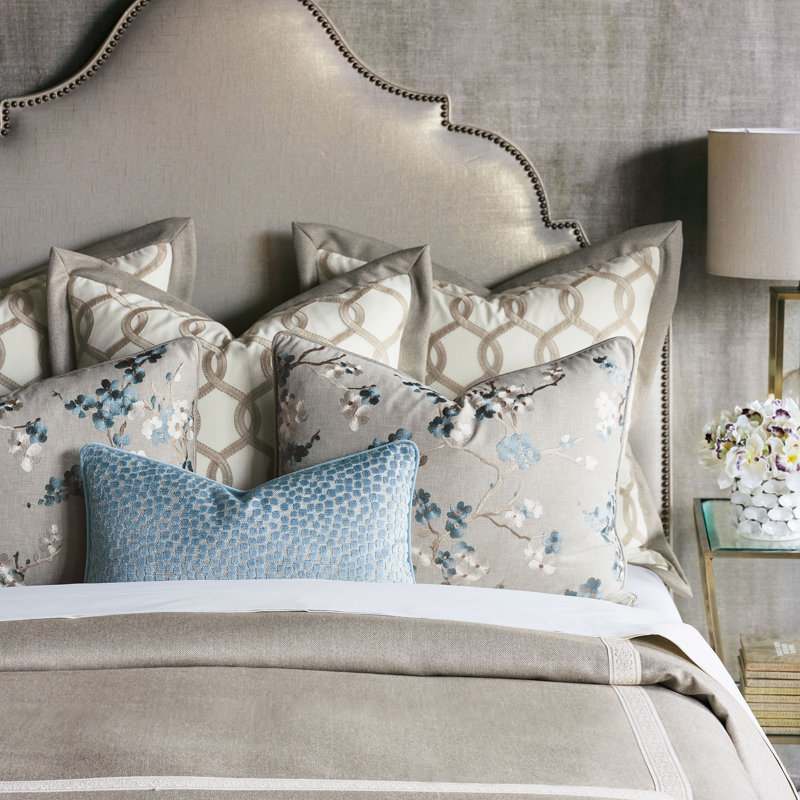Baynes Cream/Gray Polyester Piece Sham