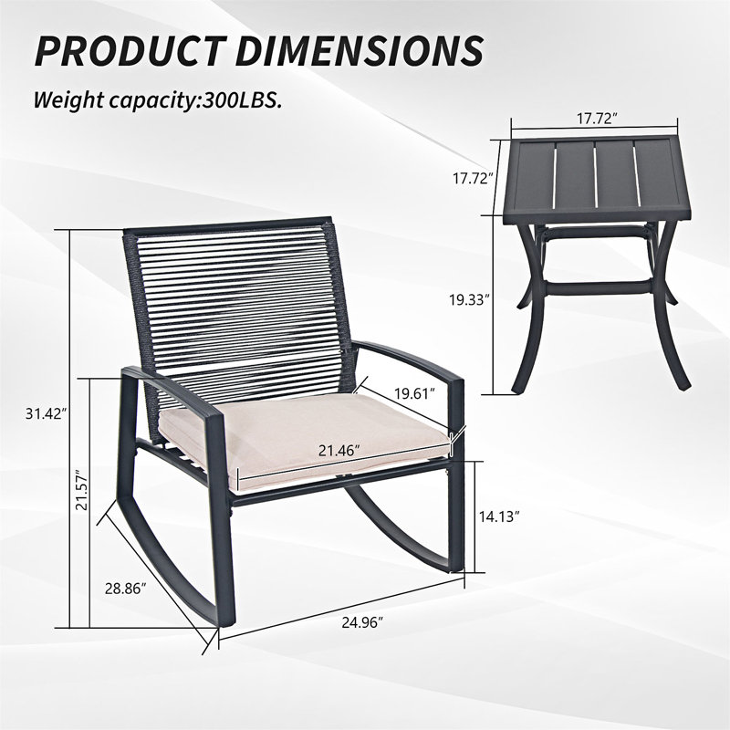 Ensemble de conversation bistro pour 2 personnes, Beige