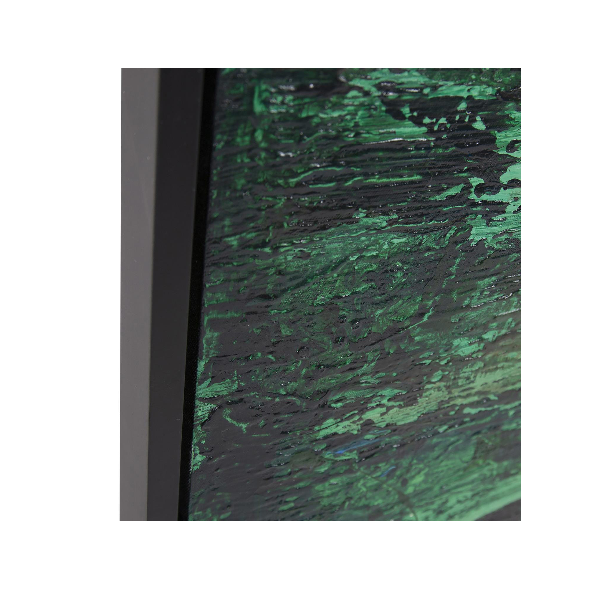 Comet Yellow Flare Hand Painted Original Art, Green