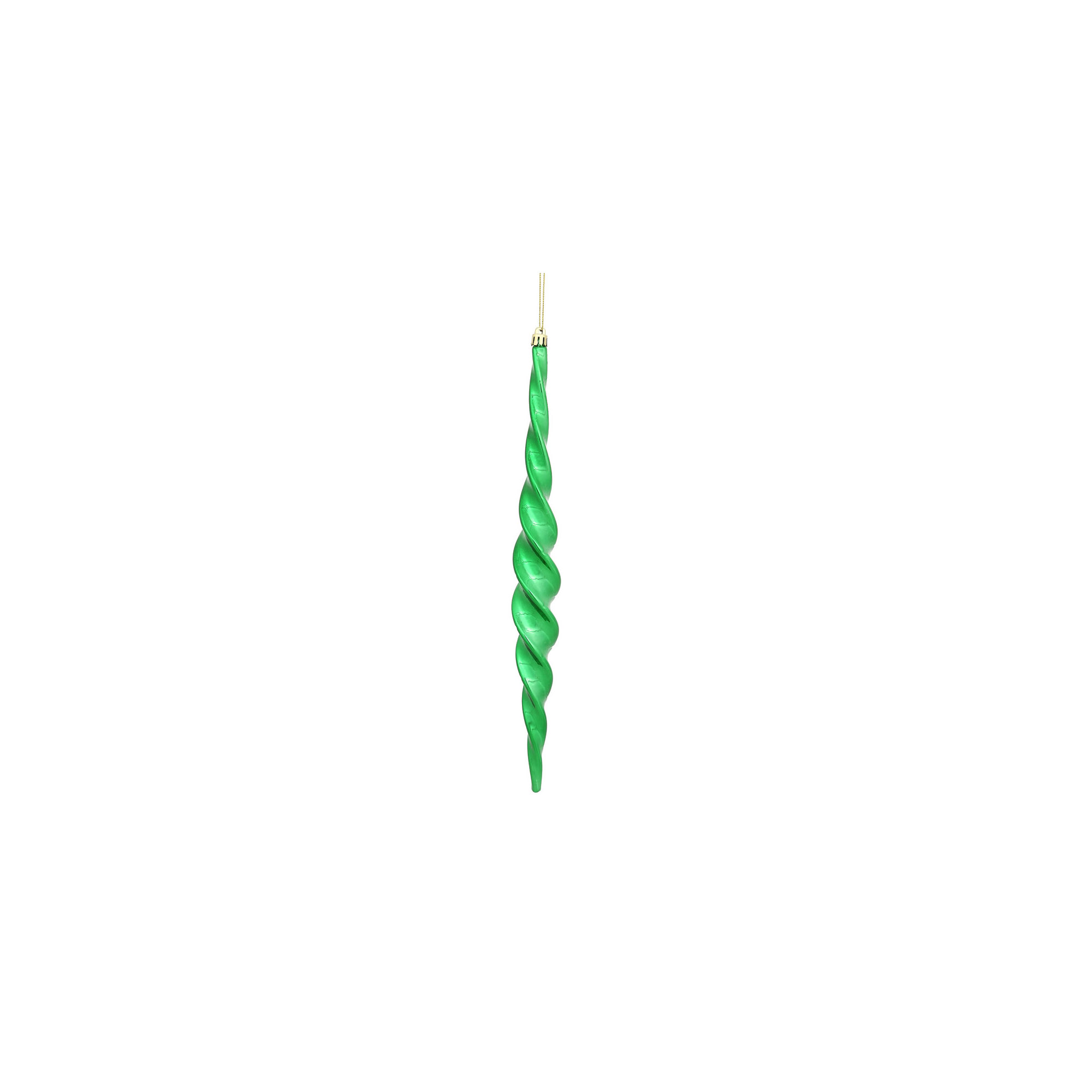 Shiny Spiral Icicle Christmas Ornament, Green