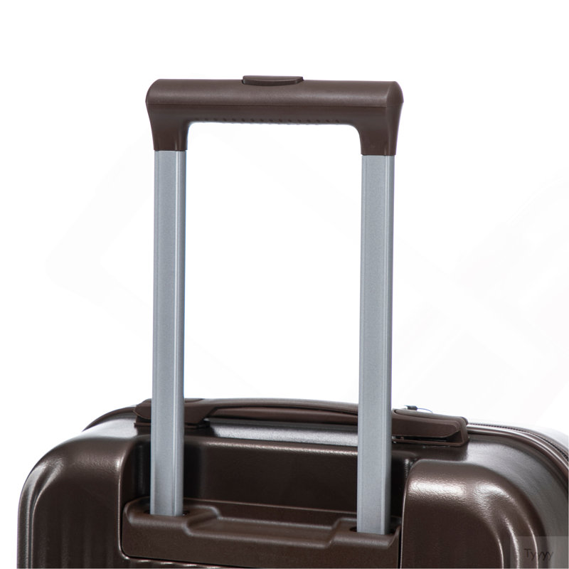 14 "/ 20" 2 pièces / ensemble dans un bagage à roulettes en ABS, avec serrure à combinaison et ouverture avant, étui à cosmétiques 14 "(brun)