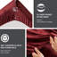 Drap-housse pour grand lit 4 pièces bourgogne 100% ultra doux et confortable brossé des deux côtés Draps-housse plats lavables à la machine 2 taies d'oreiller