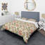 Ensemble de housse de couette mid-century à fleurs imaginaires rétro-40703270