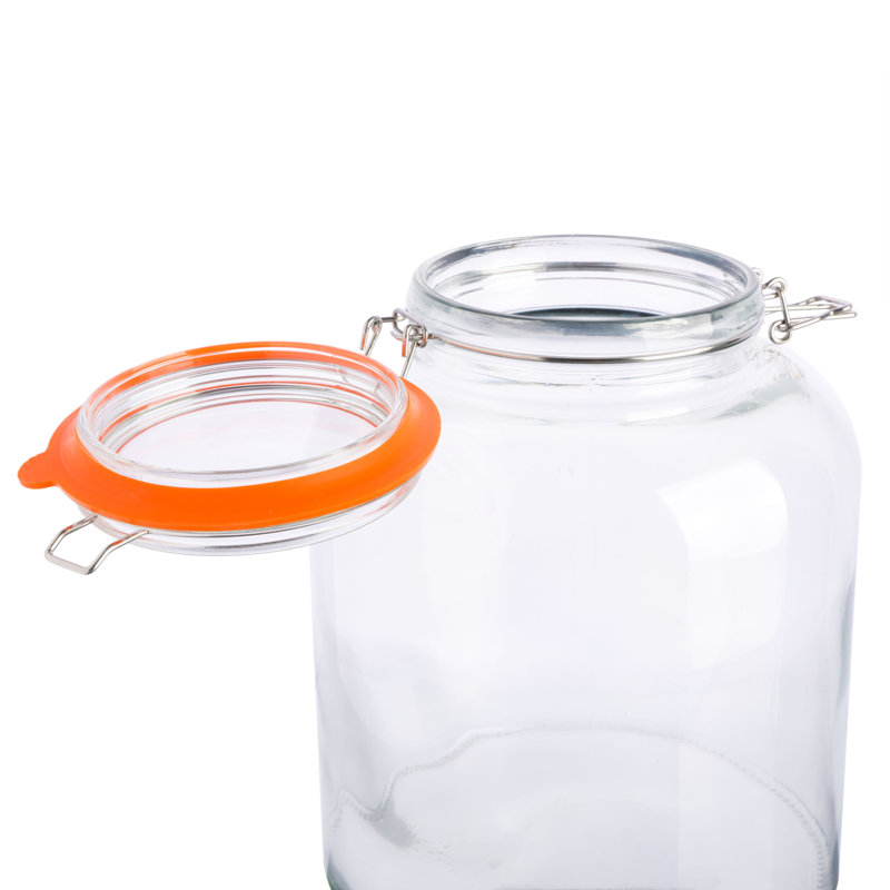 Alpha Glass Storage Jar, 13.75" H x 11" W x 11" D