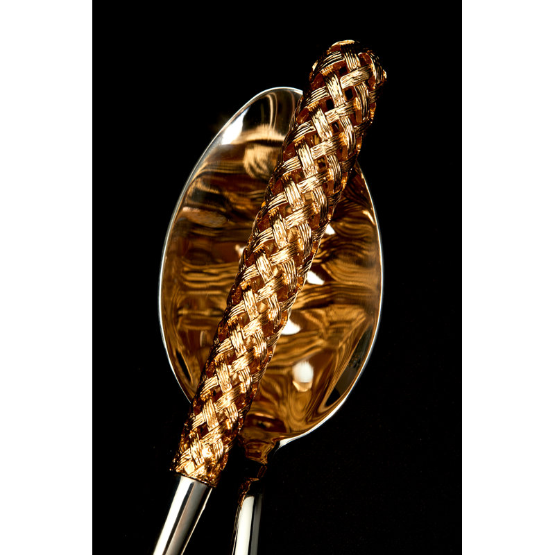 Gold Hollow Braid Serving Set