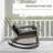 Rocking Chair With High Back, Cushion & Pillow, Gray For Patio, Garden, Porch, Balcony Outdoor Pillow Cushion, Balcony,