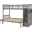 Lit superposé simple / double avec des idées de rangement d'espace - gris 31 lits simples supérieur et inférieur convertible-1314276492