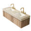 Meuble-lavabo suspendu double de 60 po avec comptoir en pierre frittée et tiroirs en bois cannelé, armoire, préassemblé-262480004