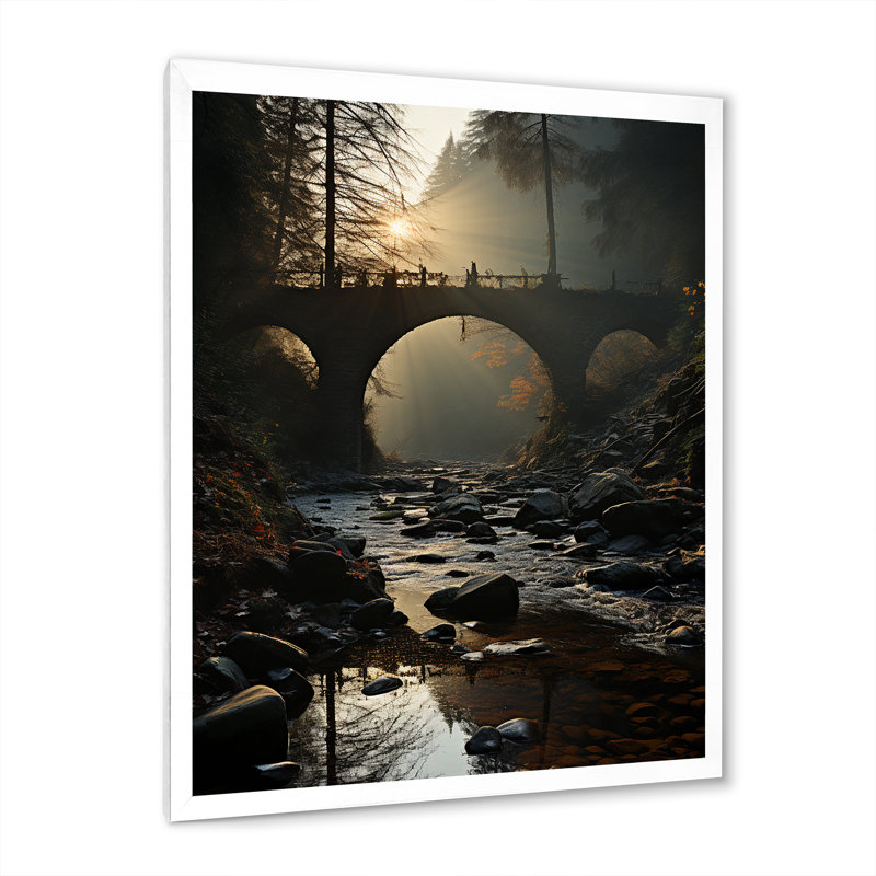 «Bridges Mimalisme Scenery III», reproduction sur toile, H 40 po x l 30 po x P 1,5 po, Cadre simple blanc