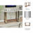 Modern Wood and Metal Rectangular Living Room Table with Shelf Storage for Home Display - Small Coffee Table for Office or Bedroom Decor - Gold & Brown-408897446