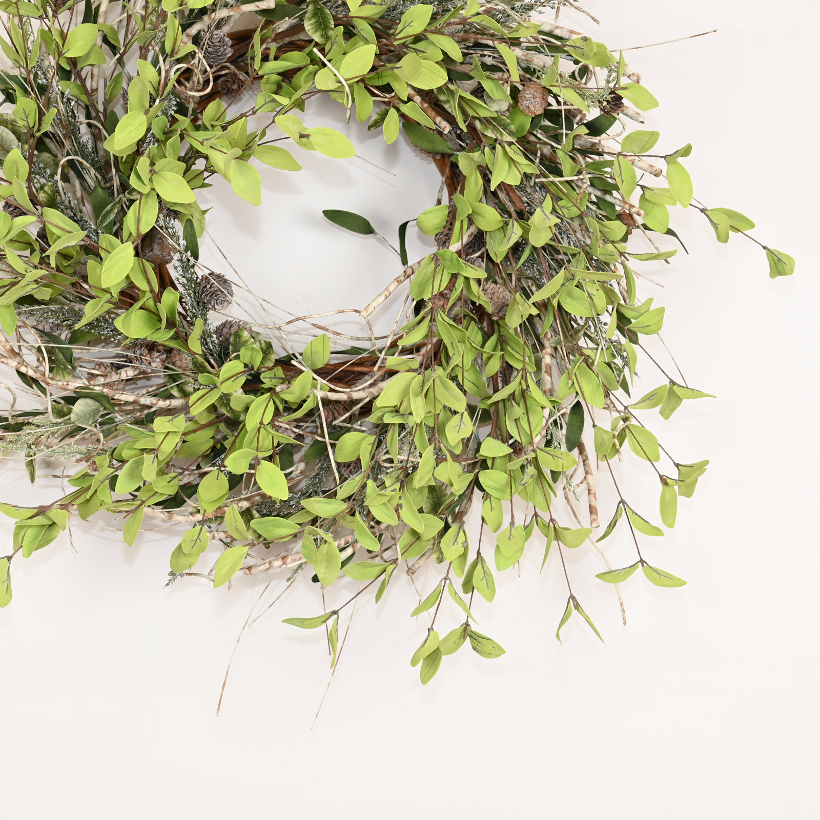26" Frosted Mixed Thanksgiving Wreath, Green