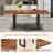 Solid Wood Top Metal Base Dining Table