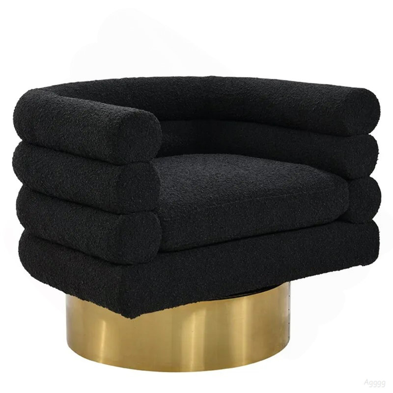 Fauteuil d'appoint pivotant en tissu Modern, Noir