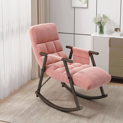 Chaise berçante pliante rembourrée décontractée - dossier / repose-pieds réglable, poches latérales, multi-scène
