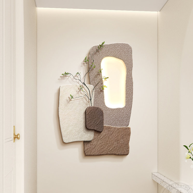 Art mural moderne moderne en grès pour le salon, H 39,37 po x l 25,59 po x P 1,57 po