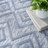 Foundry Select Versatile Diamond Denim Blue Indoor/Outdoor Area Rug-1786654797