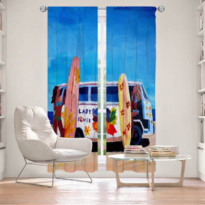 Paire de rideaux occultant en polyester Aathish