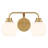 Volnak 2-Light Bathroom Vanity Light in Natural Brass-340412828