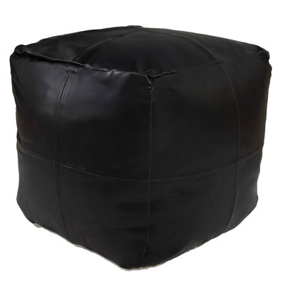 Faux Leather Pouf by 17 Stories