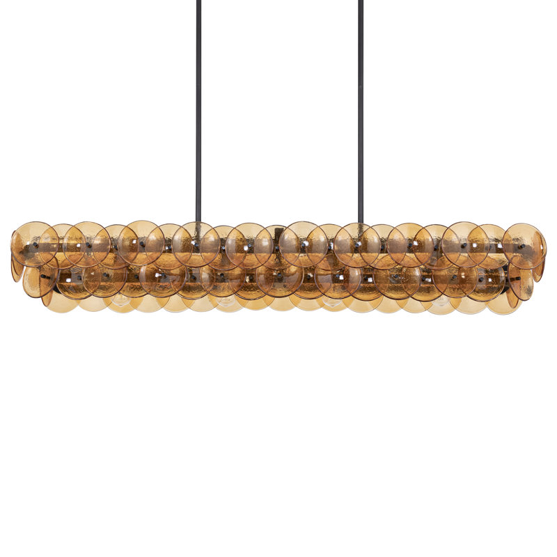 Loren-Linear Pendant, Gunmetal/Amber
