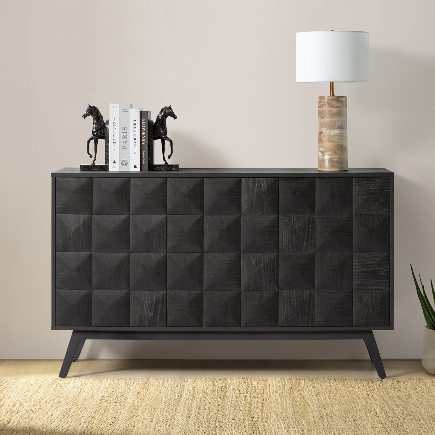 George Oliver Morlan 53"W Mid-Century Modern Sideboard With Adjustable Shelves & Reviews | Wayfair