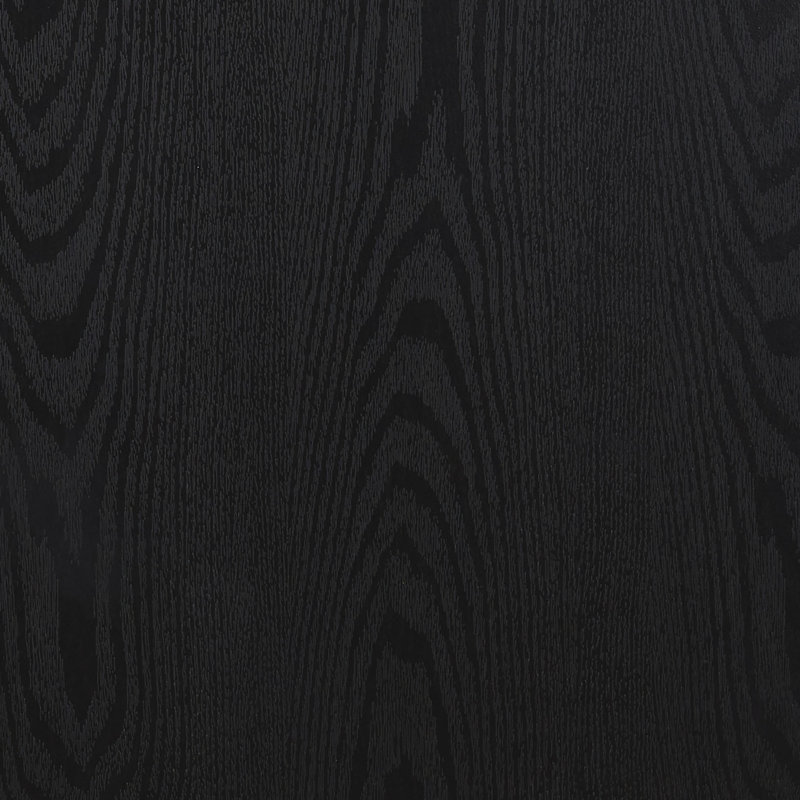 Halfmoon Coffee Table in Black Oak and Gold Iron, Black